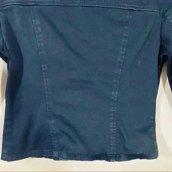 Express Black Denim Full Zip Collared Jean Jacket - Picture 9 of 14